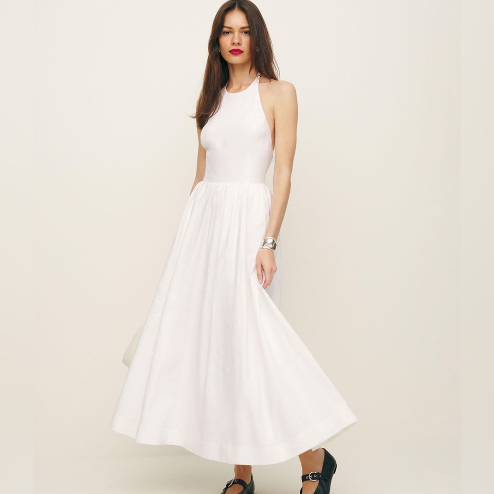 NWT Reformation Percy Linen dress - 0 petite, white